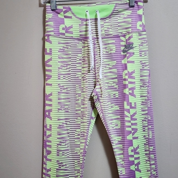 Nike air epic fast outwear high rise tight..neon green & lavender size small - Picture 3 of 8